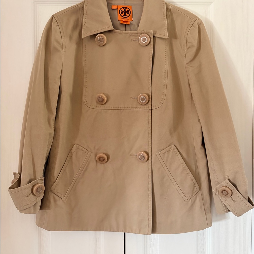 Tory Burch Beige Double-Breasted Trench Coat